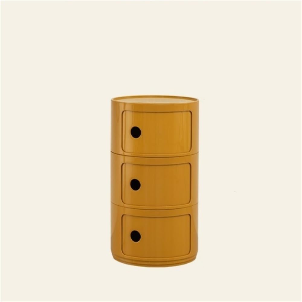 Multi-Layer Storage Cabinet, Small Round Side Table, End Table with Storage, ...