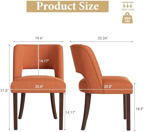 Dining Chairs Set of 4,Modern Dining Room Chairs with Thick Cushions,Linen Up...