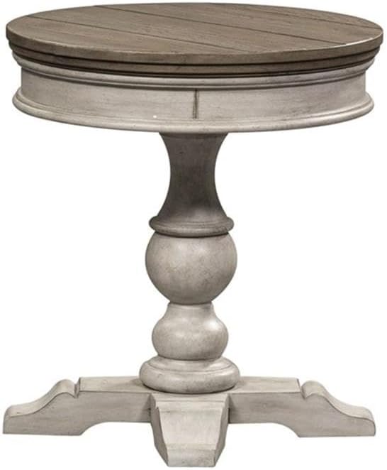 Home Square 2-Piece Furniture Heartland Round Pedestal Chair Side Table Set