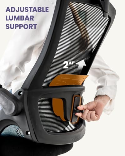 NEO CHAIR Office Desk Chair with Ergonomic High Back Headrest, Mesh Black