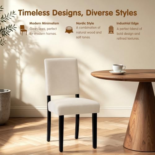 CHUN YI Dining Chairs Set of 6, Upholstered Dining Room Chairs, Modern Farmho...
