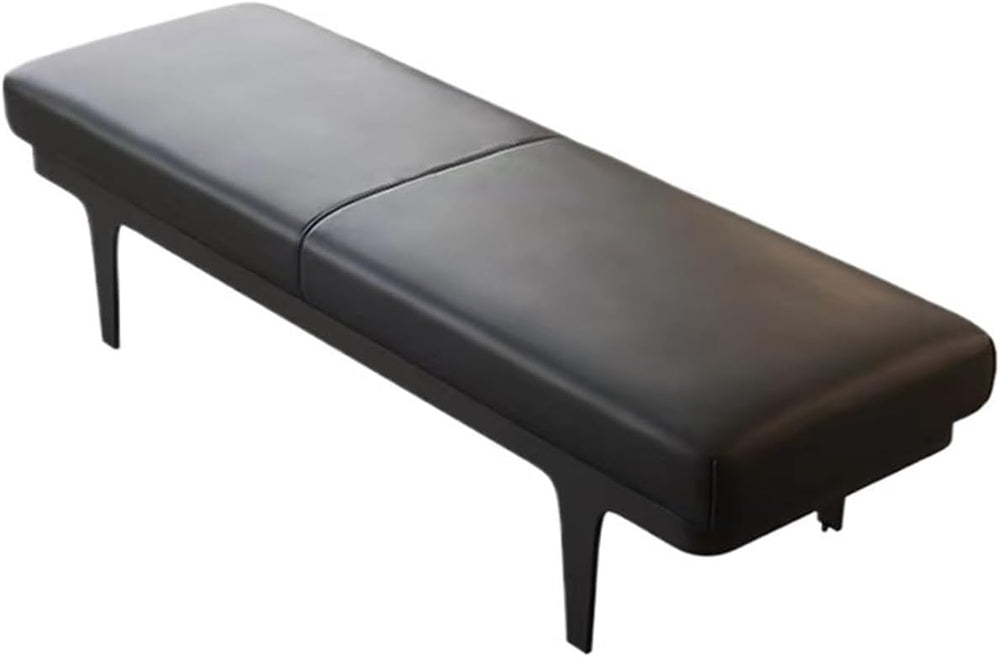 Modern Black PU Leather Modern Ottoman Bench, Upholstered Bedroom Benches Foo...