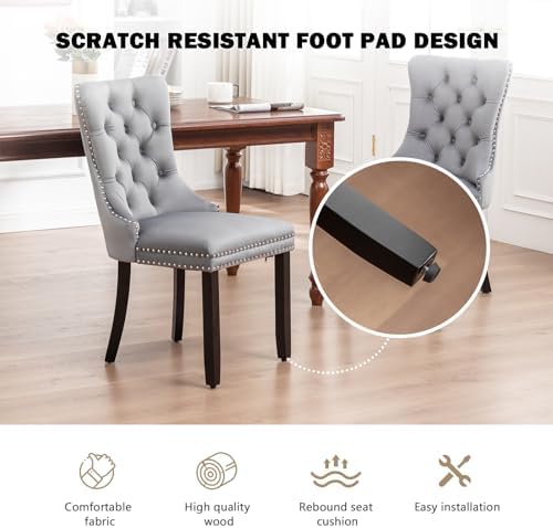 Hixkol Velvet Dining Chairs Set of 2,Upholstered Dining Chairs with Ring Pull...
