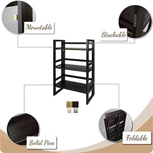 3-Shelf Folding Student Bookcase 20.75" Wide-Natural