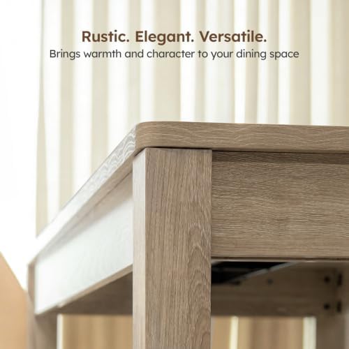 Farmhouse Dining Table for 6, Rectangle Dining Table, Kitchen Table Oak