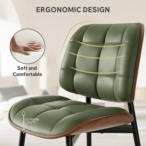 Dining Chairs Set of 4, Mid Century Modern Dining Room Chairs, Upholstered Fa...