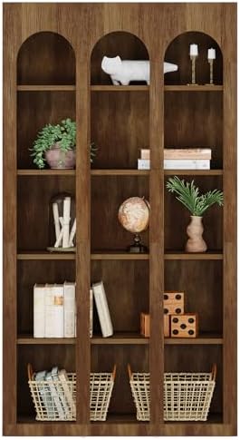 Tribesigns 5-Tier Arched Bookshelf, 70.87-Inch Mid Century Modern Bookcase