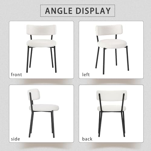 Black Round Glass Dining Table Set for 4, 36'' Small Modern Kitchen T...
