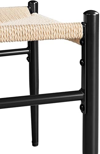 Yaheetech Dining Chairs Set of 2 Mid Century Modern Woven Chairs Black