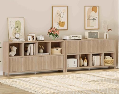 FATORRI 8 Cube Storage Organizer Bookshelf with Storage, 57 Inch Horizontal B...
