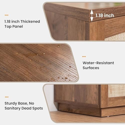 HOMMPA Sideboard Buffet Cabinet with Storage 55'' Boho Sideboard-Brown