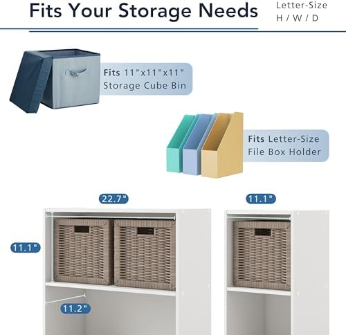 Homes: Inside + Out Apexa 2-Tier Cube Storage Organizer Shelves, Stackable Wo...