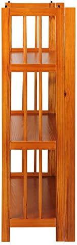 Casual Home 3-Shelf Folding Stackable Bookcase (27.5" Wide)-Honey Oak