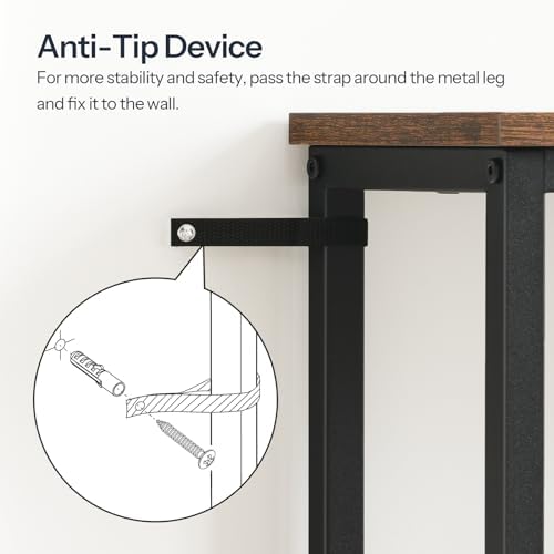 HOOBRO Narrow Console Table, Sofa Table, 4-Tier Industrial Entryway Table wit...
