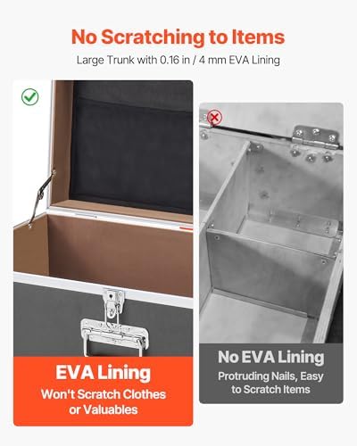 VEVOR Storage Trunk, Set of 2, Wooden Suitcase Storage Boxes with Padlocks, L...