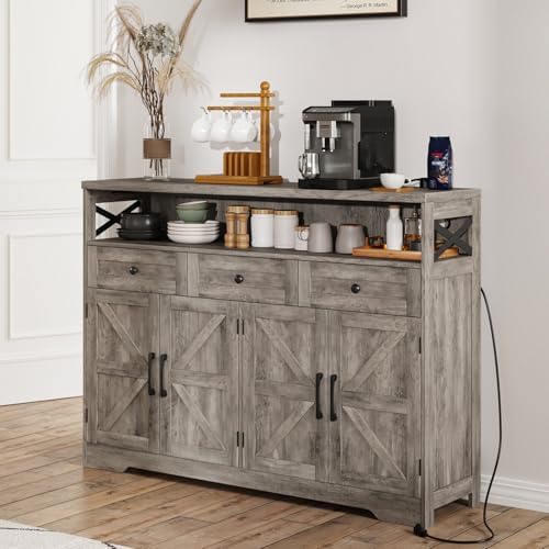 51" Farmhouse Buffet Sideboard with Storage, Kitchen Pantry Cabinet