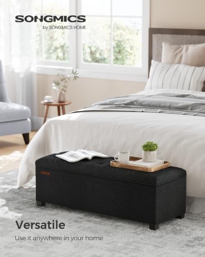 SONGMICS Storage Ottoman Bench, Foot Rest with Legs, Load up to 661.4 lb