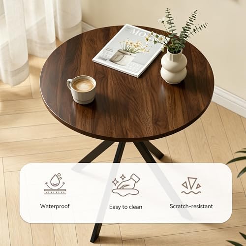 31.5" Small Round Dining Table Set for 2, Mid-Century X-Shaped Leg Table