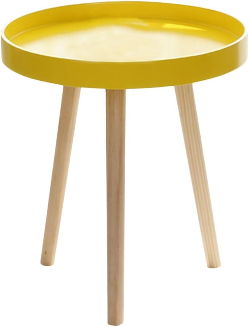 ABOOFAN Nordic Style Small Round Side Table Wooden Mini Sofa End Table for Li...