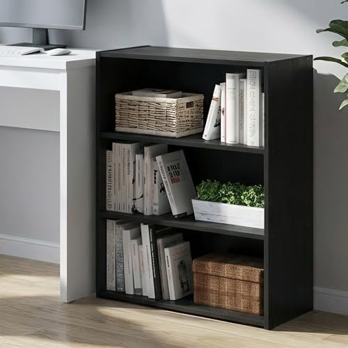 Furinno PASIR Book Shelf, 3-Tier Bookshelf, Storage Shelves Bookcase, 9.7 x 2...