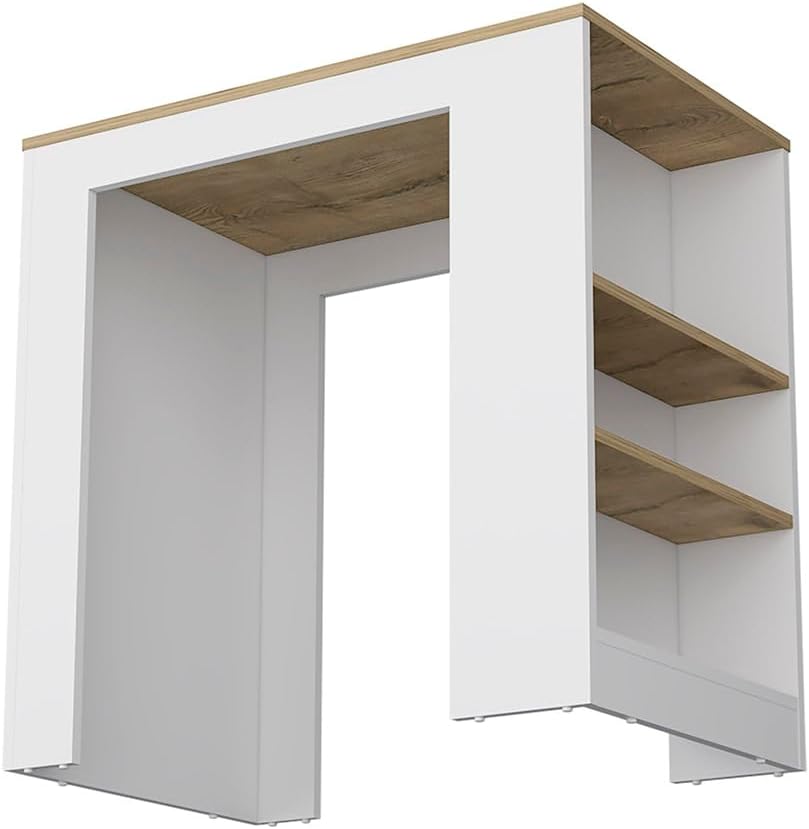 Kitchen Island with 3-Side Shelf and Counter Height Table Top | 3-side shelf ...