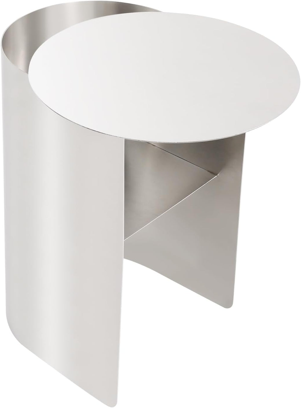 Bedside Table Small Nightstand, Compact Stainless Steel Side Table, Space Sav...
