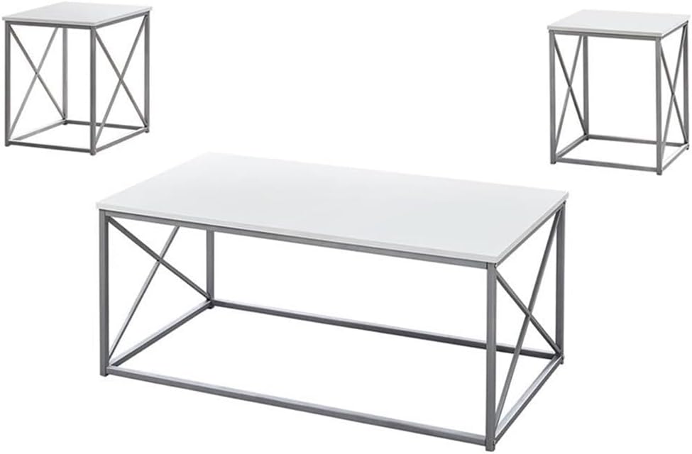 Monarch Specialties Table Set, One Size, White
