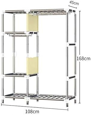 No-Installation Folding Wardrobe Family Bedroom Cloth Art Cabinet All-Steel F...
