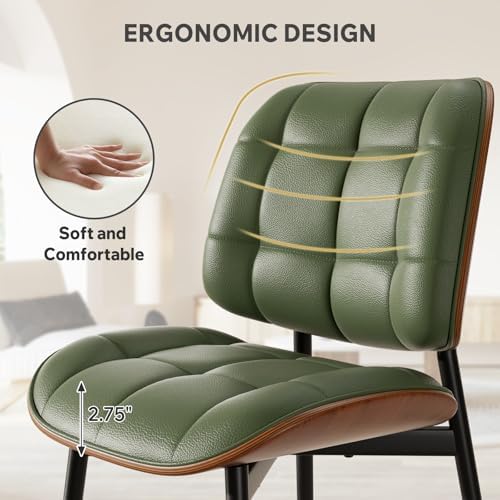 Dining Chairs Set of 6, Mid Century Modern Dining Room Chair, Upholstered Fau...