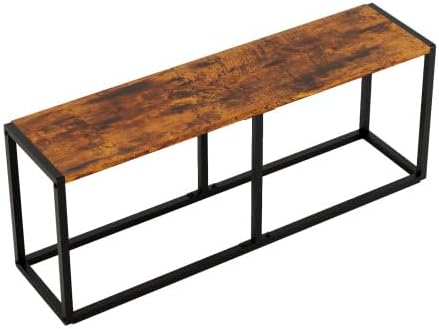 VINGLI 47.2 Inch Indoor/Outdoor Bench, Rustic Brown Dining & Patio Bench ...