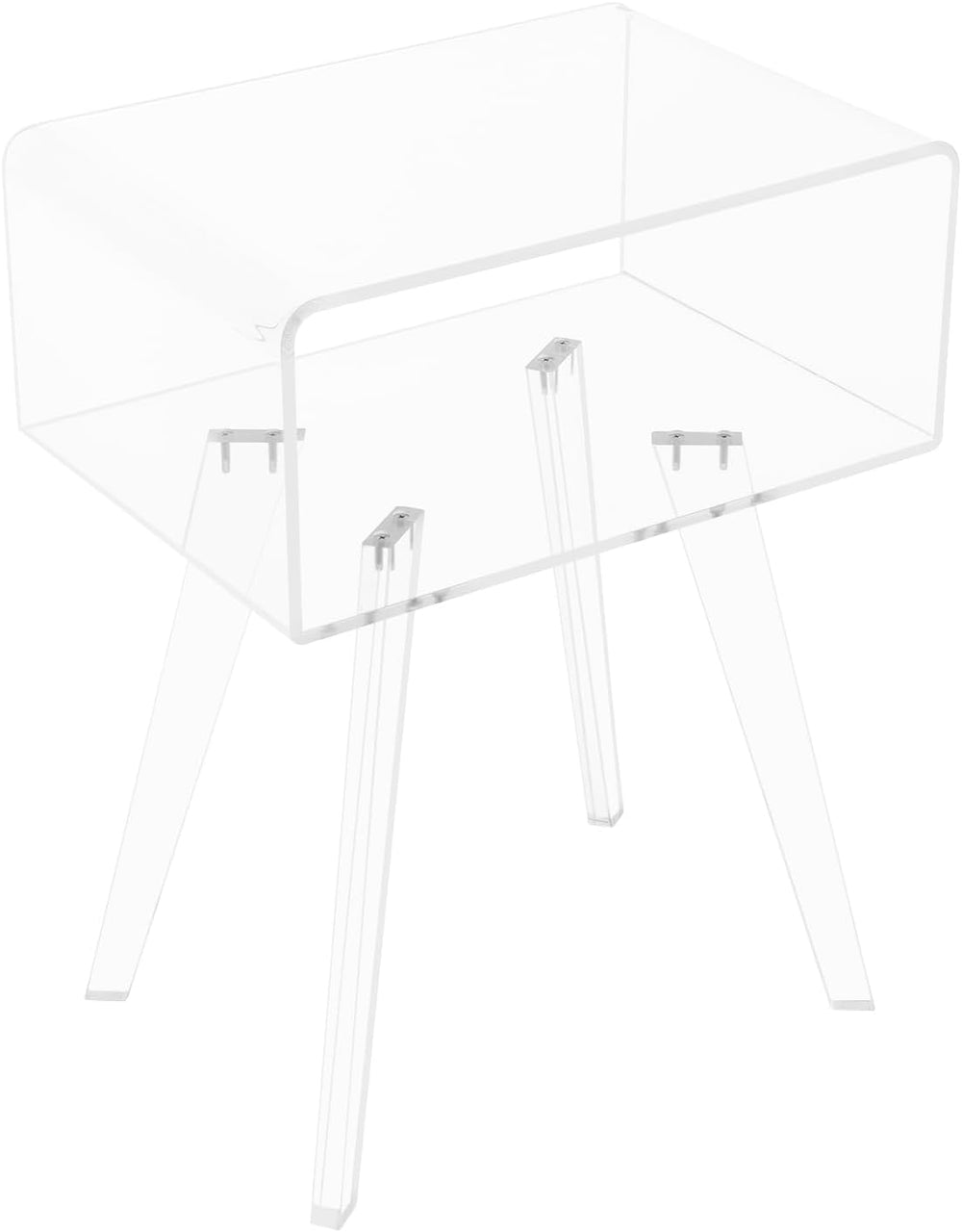 Clear Acrylic Nightstand with 2 Tiers, Modern Transparent Bedside Table, 16.5...
