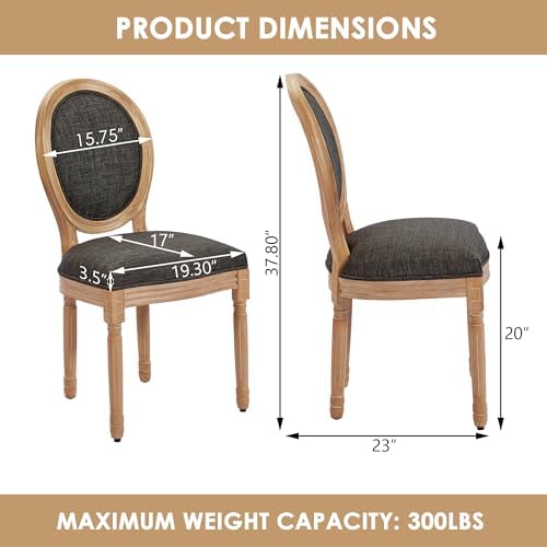 French Country Dining Chairs, Upholstered Dining Chairs Set of 4