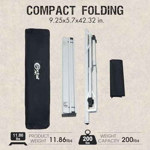 Portal Folding Camping Table with Adjustable Height,Portable Aluminum Table, ...