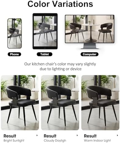 Dining Chairs Set of 6, Modern Faux Leather Kitchen Chairs
