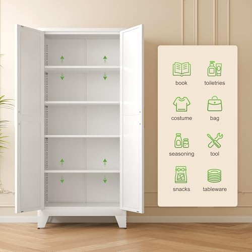 Washsemba 71'' Farmhouse Metal Storage Cabinet with Barn Doors,Steel ...
