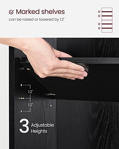 VASAGLE Bookshelf, 23.6 Inches Wide, 6-Tier Open Bookcase with Adjustable Sto...