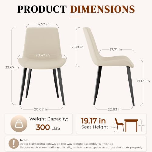 Modern Dining Chairs Set of 6, PU Leather Dining Room Chairs, Upholstered Kit...