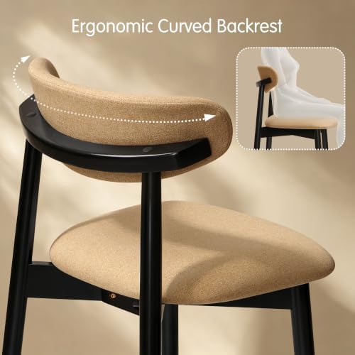 CHUN YI Dining Chairs Set of 4, Upholstered Wooden Dining Room Chairs with Er...