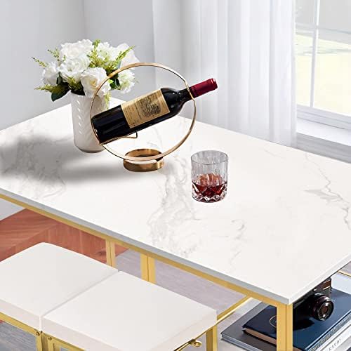Recaceik 3-Piece Modern Pub Table Set, Bar Table Dining Table Set with Faux M...