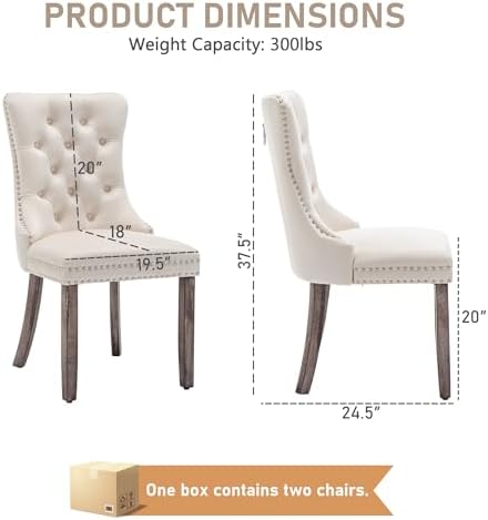 Velvet Dining Chairs, Beige Dining Chairs Set of 4