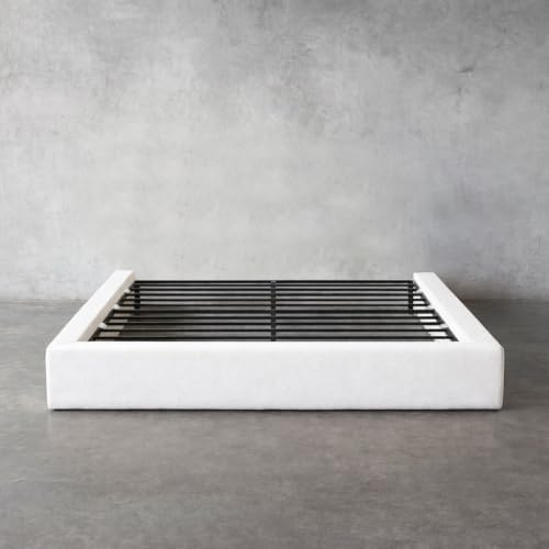 Square Bed – Washable Cover - Soft Upholstered Linen - Minimalist Modern - So...