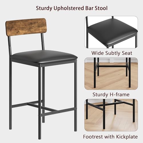 IDEALHOUSE Dining Table Set for 2, Counter Height Kitchen Table and Chairs, B...
