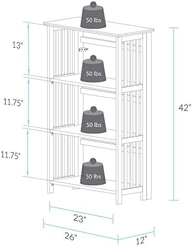 Casual Home Soho Manhattan 4-Shelf Folding Bookcase 26"" Wide - Nat...