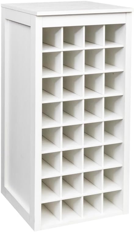 Freestanding Floor Wine Rack, 32 Bottle Wooden Wine Cabinet for Small Spaces,...