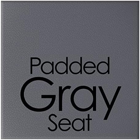 Lavish Home Folding Stool with Padded Backless Seat, Gray, 24 Inch