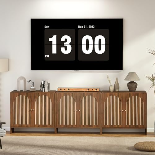 31.5" Buffet Cabinet with Storage, Walnut Buffet Storage Cabinet