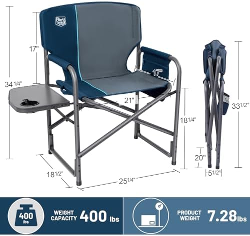 Timber Ridge Aluminum Oversized Camping Chair, Lightweight Portable Directors...