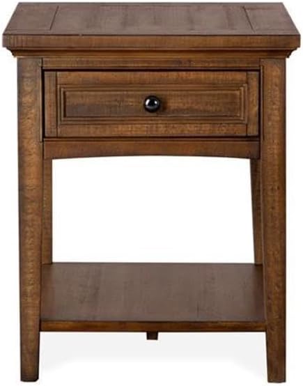 BOWERY HILL Traditional Rectangular End Table, Toasted Nutmeg Finish, 24"...