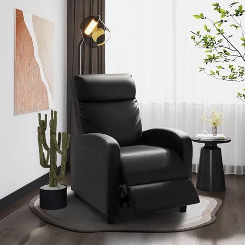 Homall Recliner Chair, Recliner Sofa PU Leather for Adults, Black Recliners
