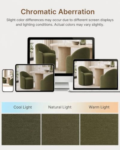 KISLOT Upholstered Dining Chairs Set of 4 with Caster, Pre-Assembled, Green |...